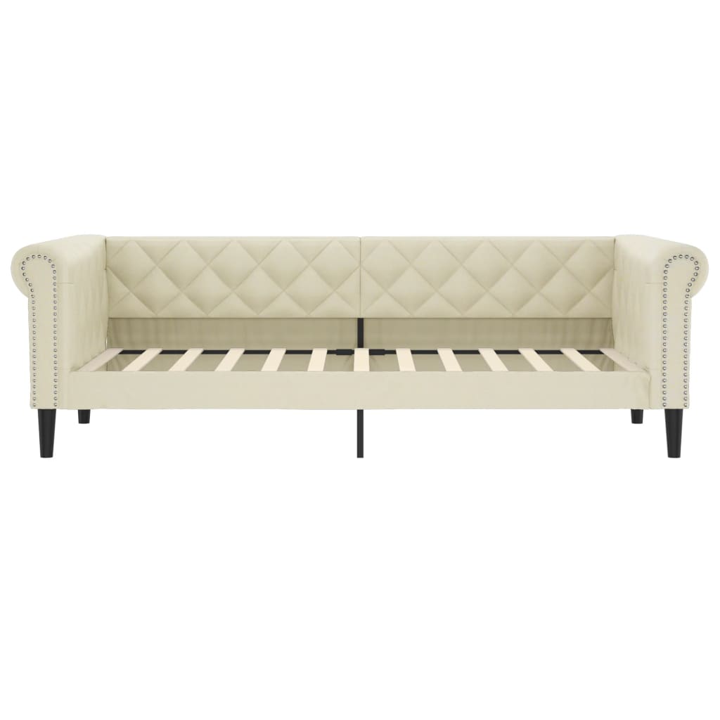 daybed 80x200 cm kunstlæder cremefarvet