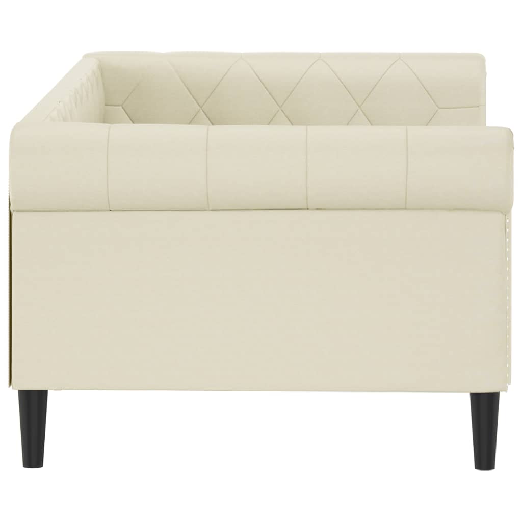 daybed 80x200 cm kunstlæder cremefarvet