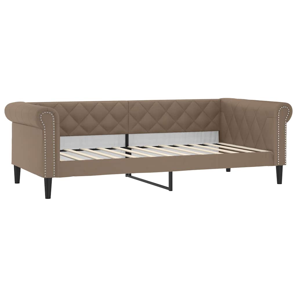 daybed 80x200 cm kunstlæder cappuccinofarvet