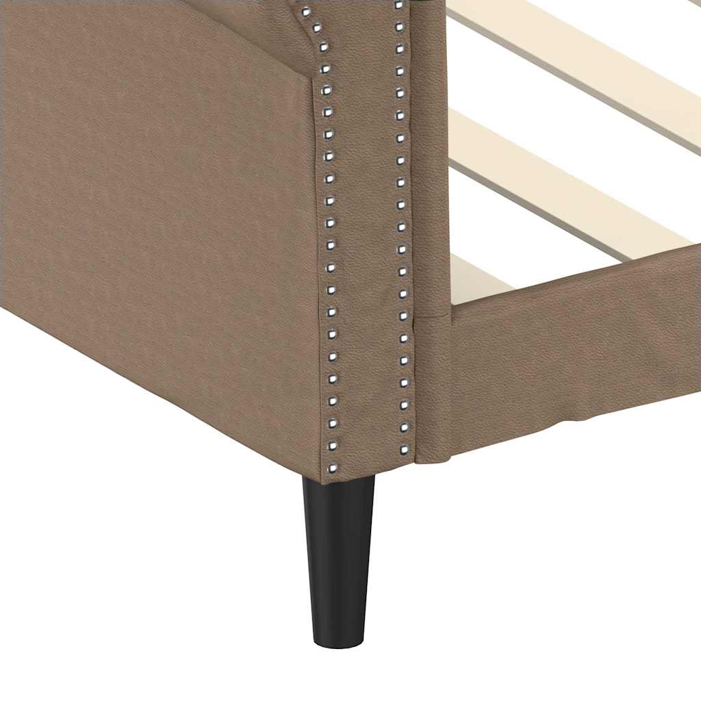 daybed 80x200 cm kunstlæder cappuccinofarvet