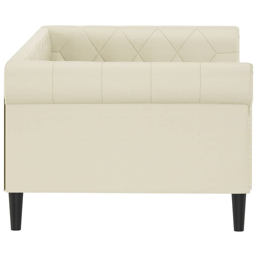 daybed 90x200 cm kunstlæder cremefarvet