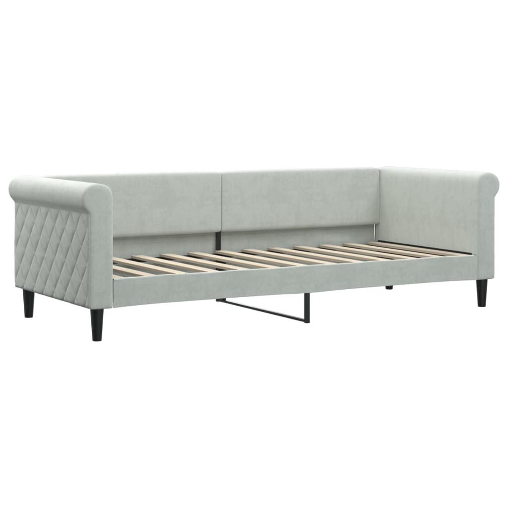 daybed 80x200 cm velour lysegrå