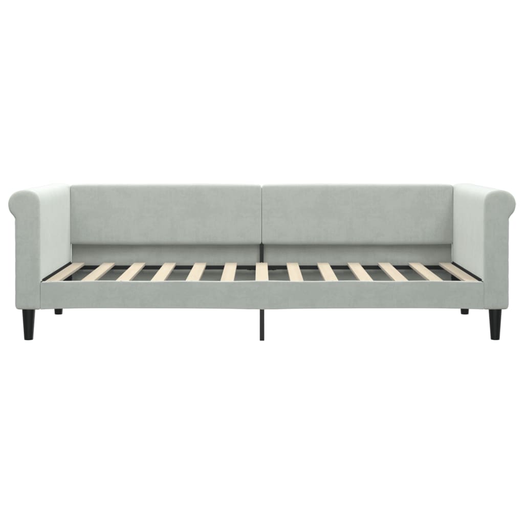 daybed 80x200 cm velour lysegrå