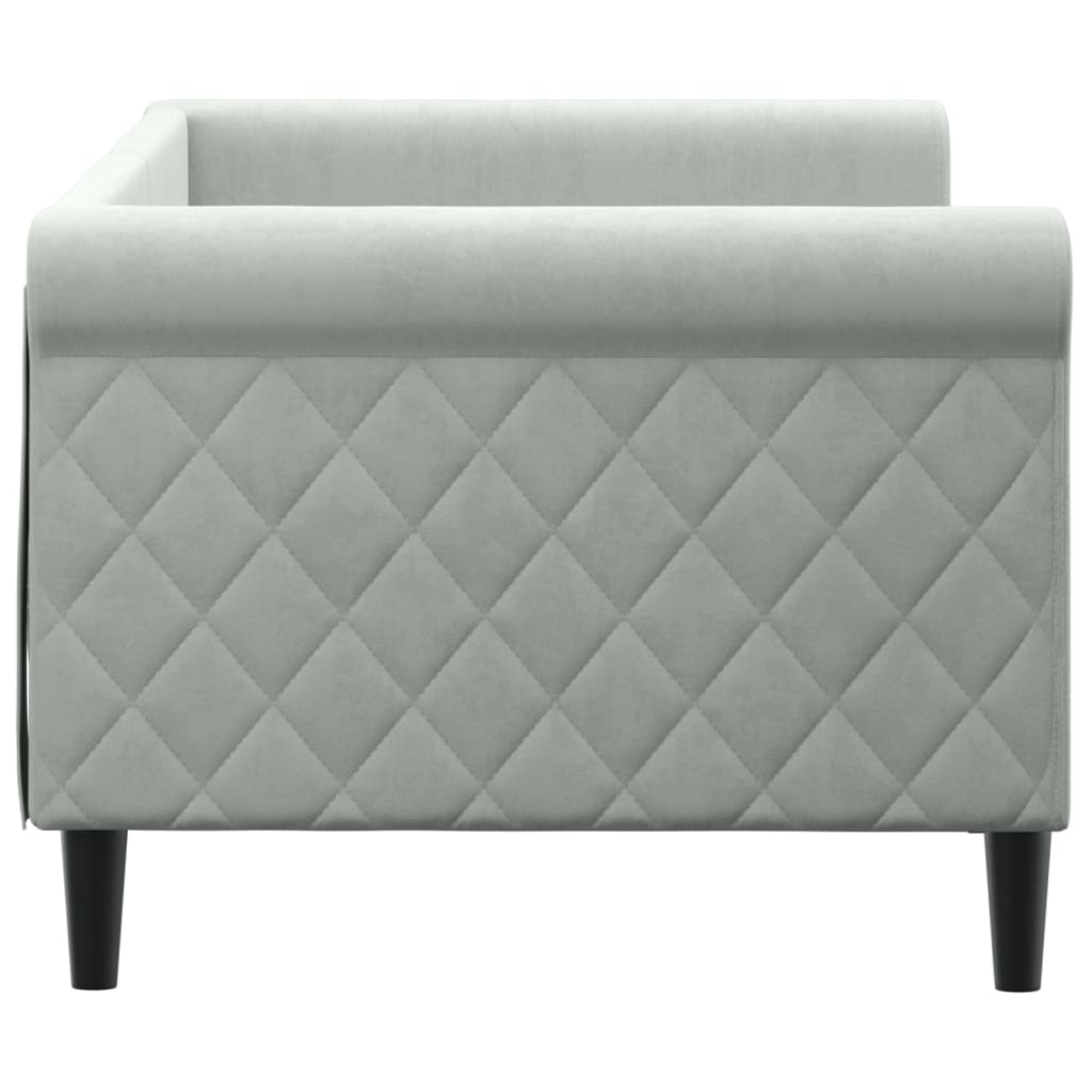daybed 80x200 cm velour lysegrå