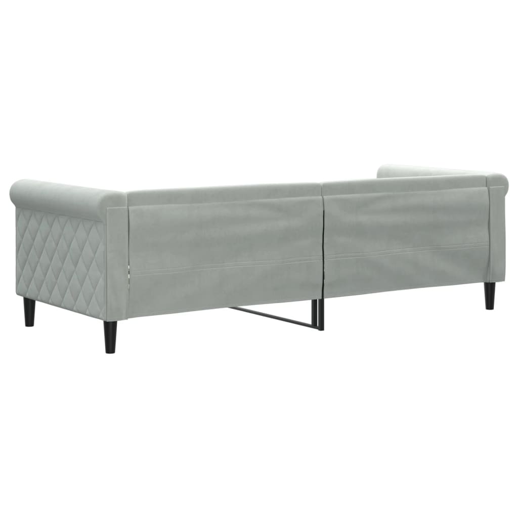 daybed 80x200 cm velour lysegrå