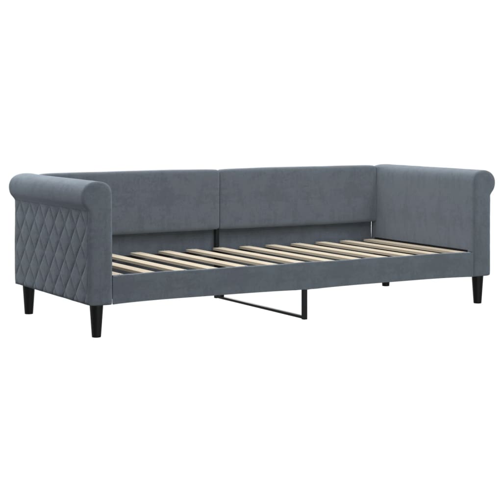 daybed 80x200 cm velour mørkegrå