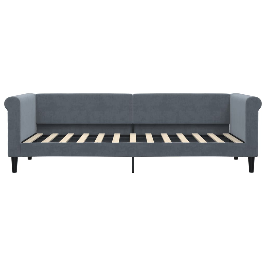 daybed 80x200 cm velour mørkegrå