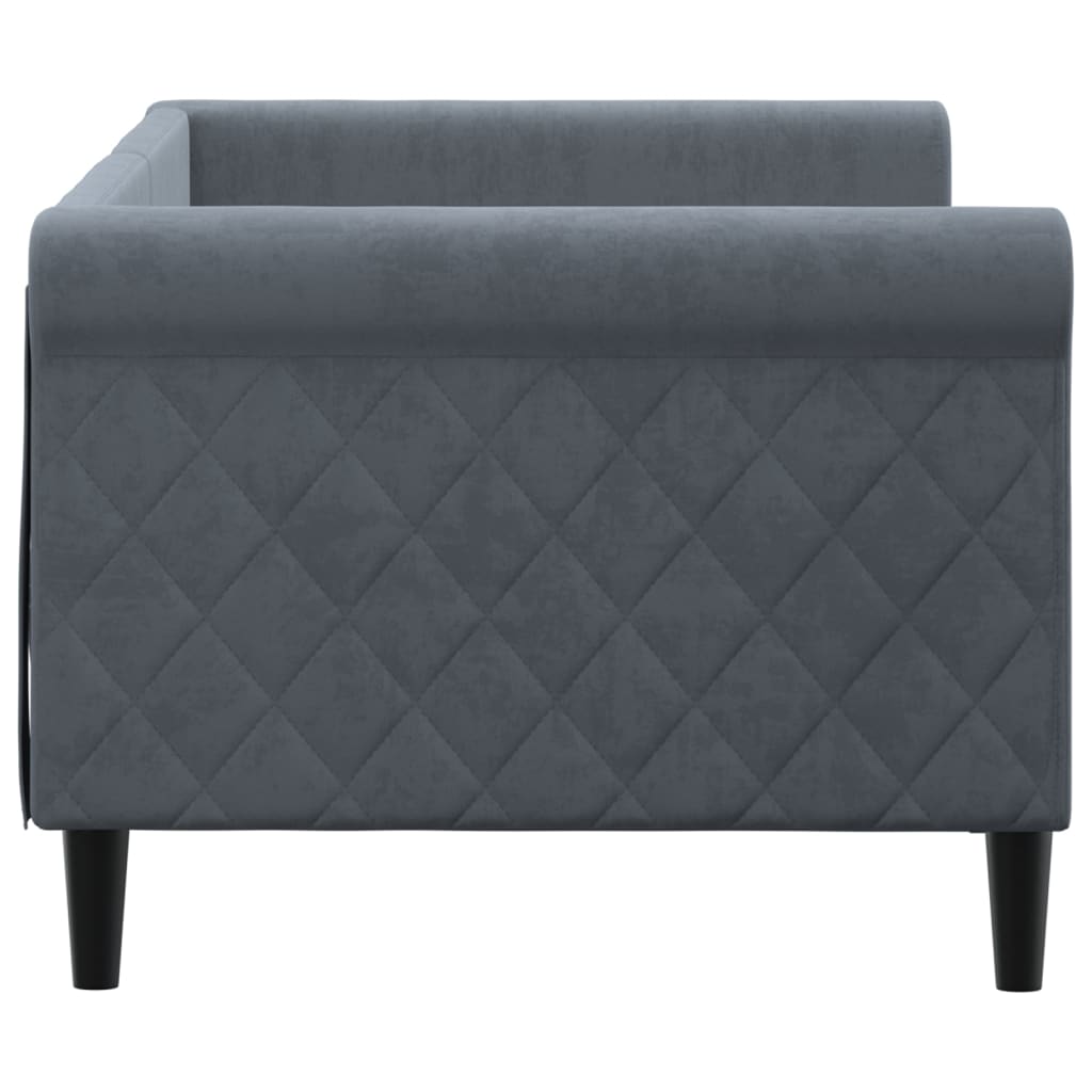 daybed 80x200 cm velour mørkegrå
