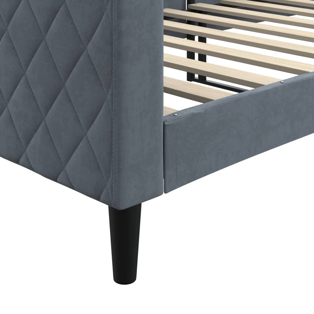daybed 80x200 cm velour mørkegrå