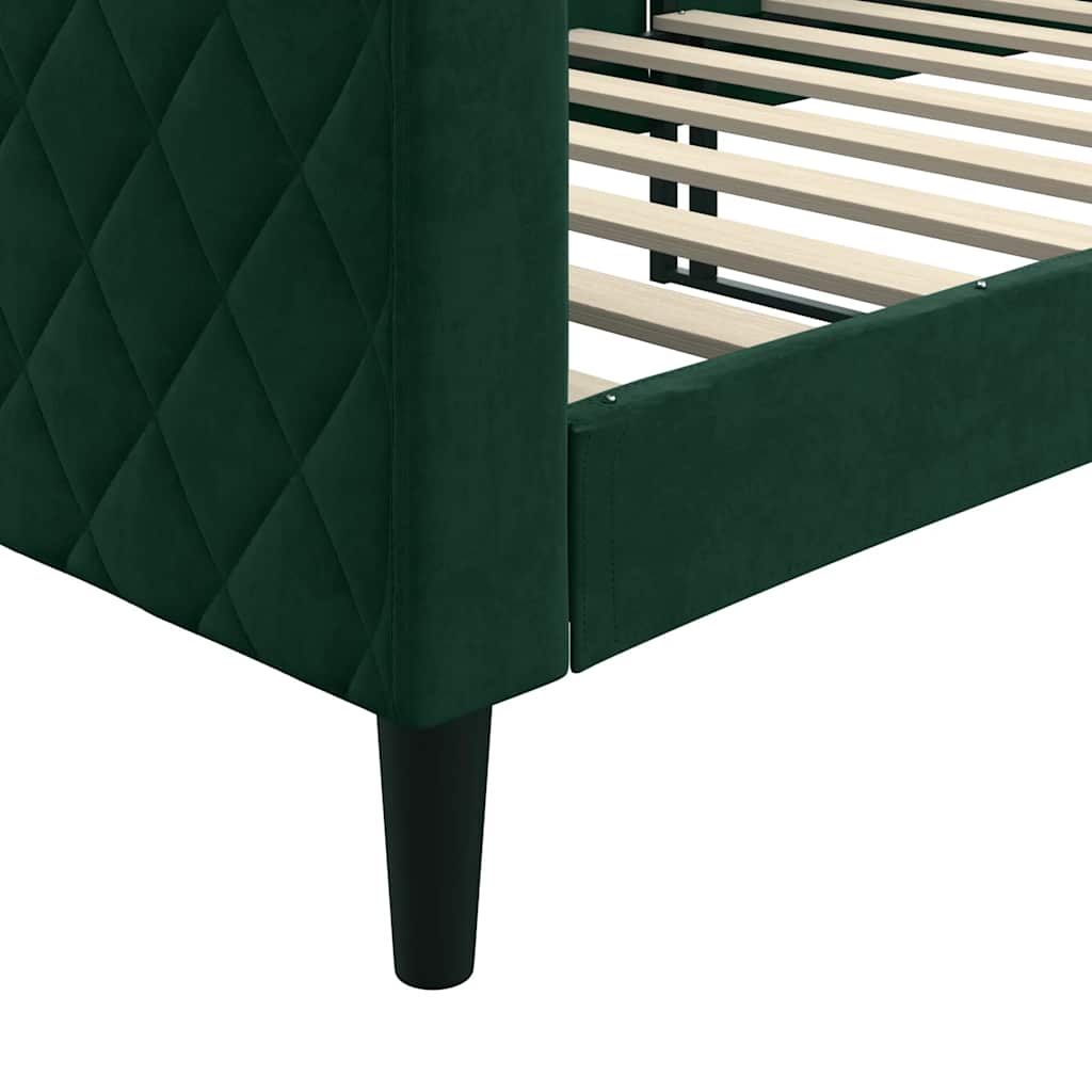 daybed 80x200 cm velour mørkegrøn