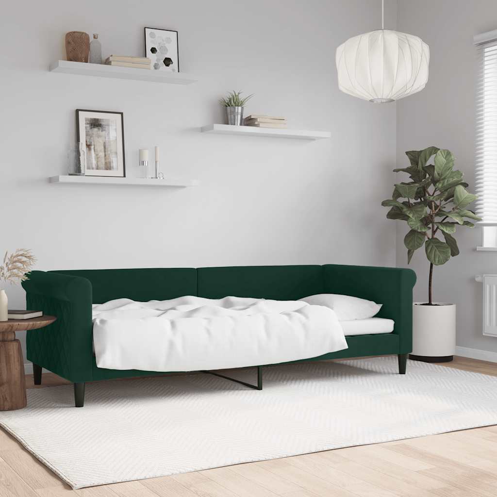 daybed 80x200 cm velour mørkegrøn
