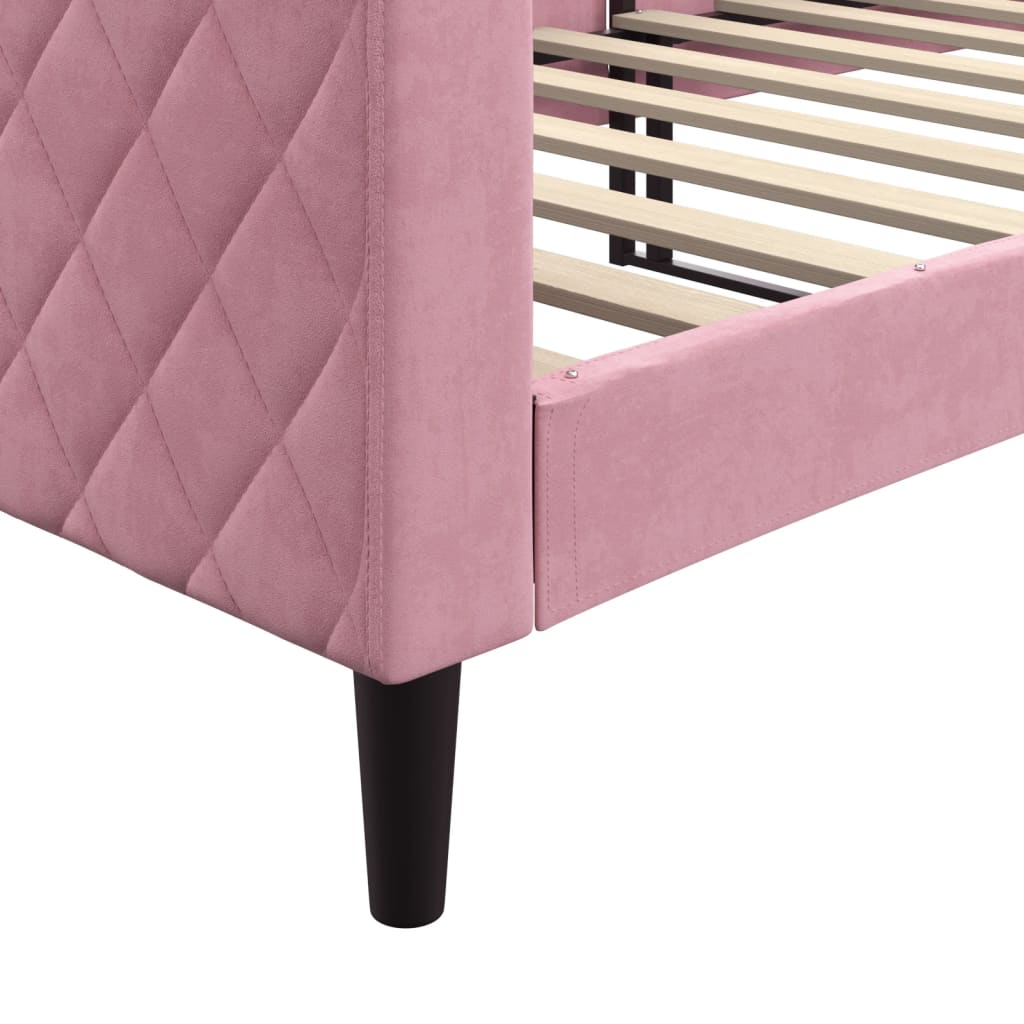 daybed 80x200 cm velour pink