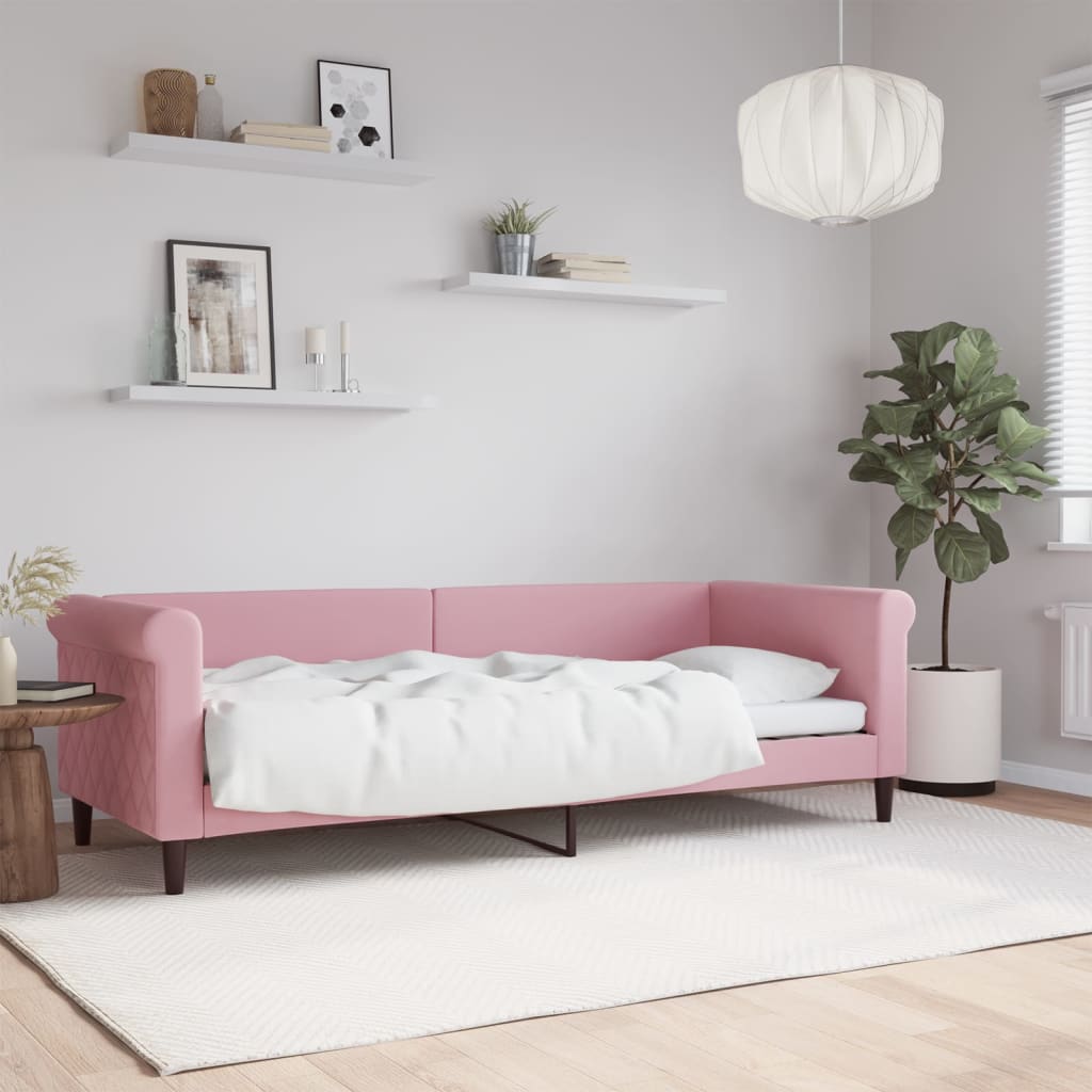 daybed 80x200 cm velour pink