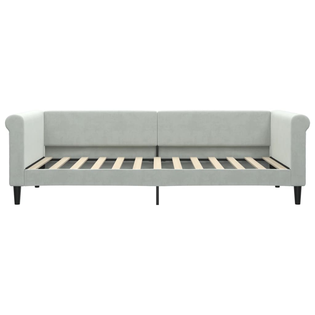 daybed 90x200 cm velour lysegrå