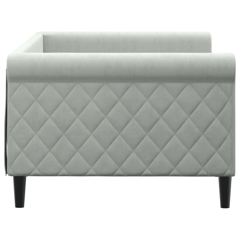 daybed 90x200 cm velour lysegrå