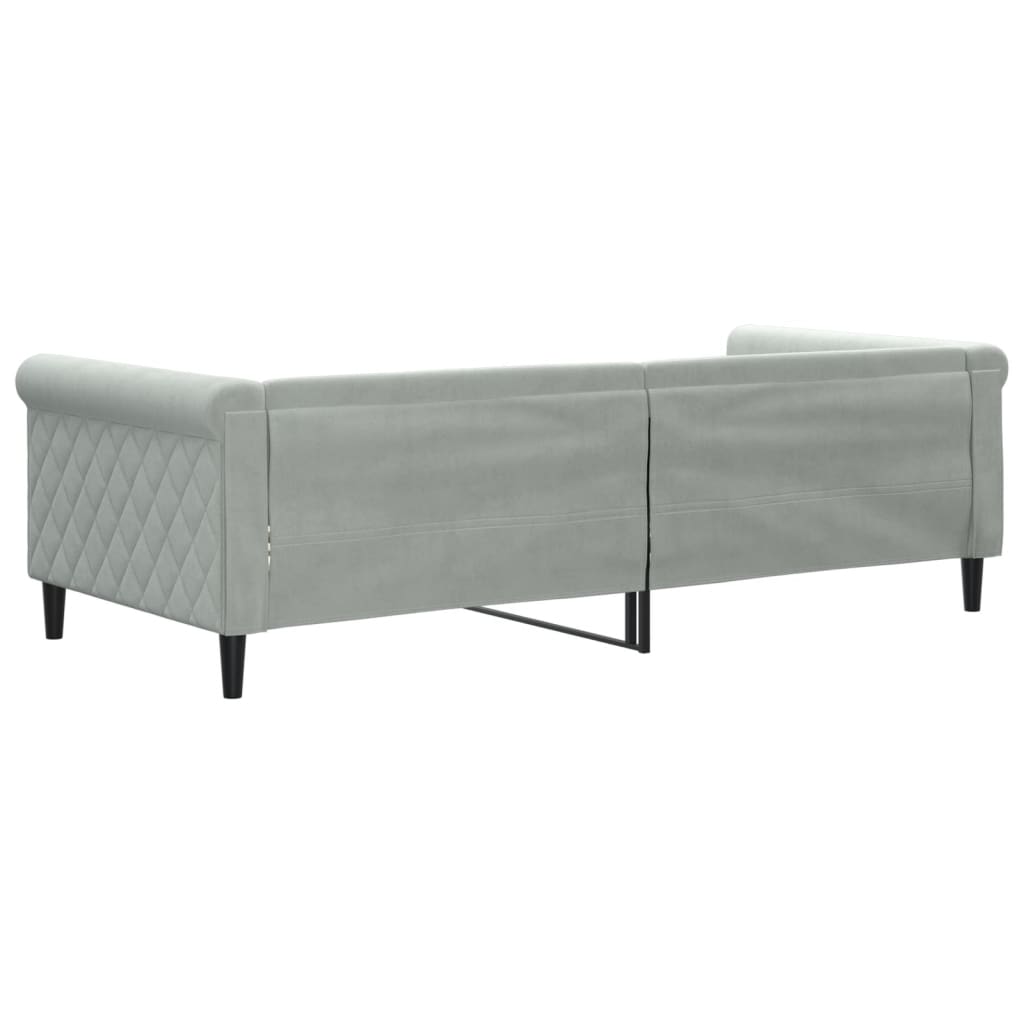 daybed 90x200 cm velour lysegrå