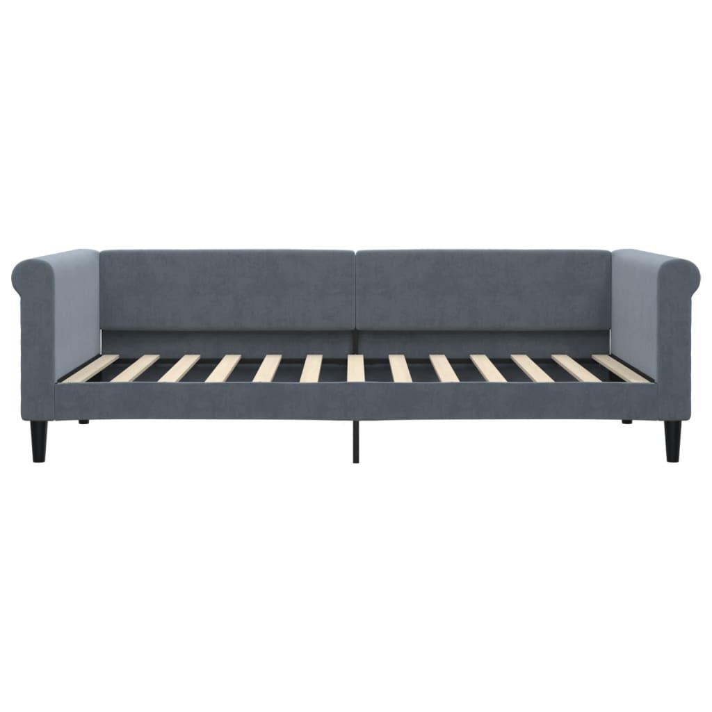 daybed 90x200 cm velour mørkegrå