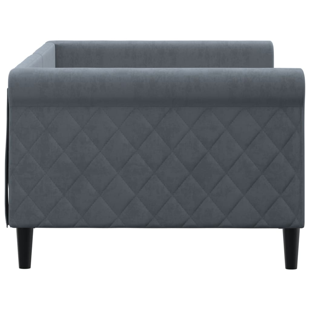daybed 90x200 cm velour mørkegrå