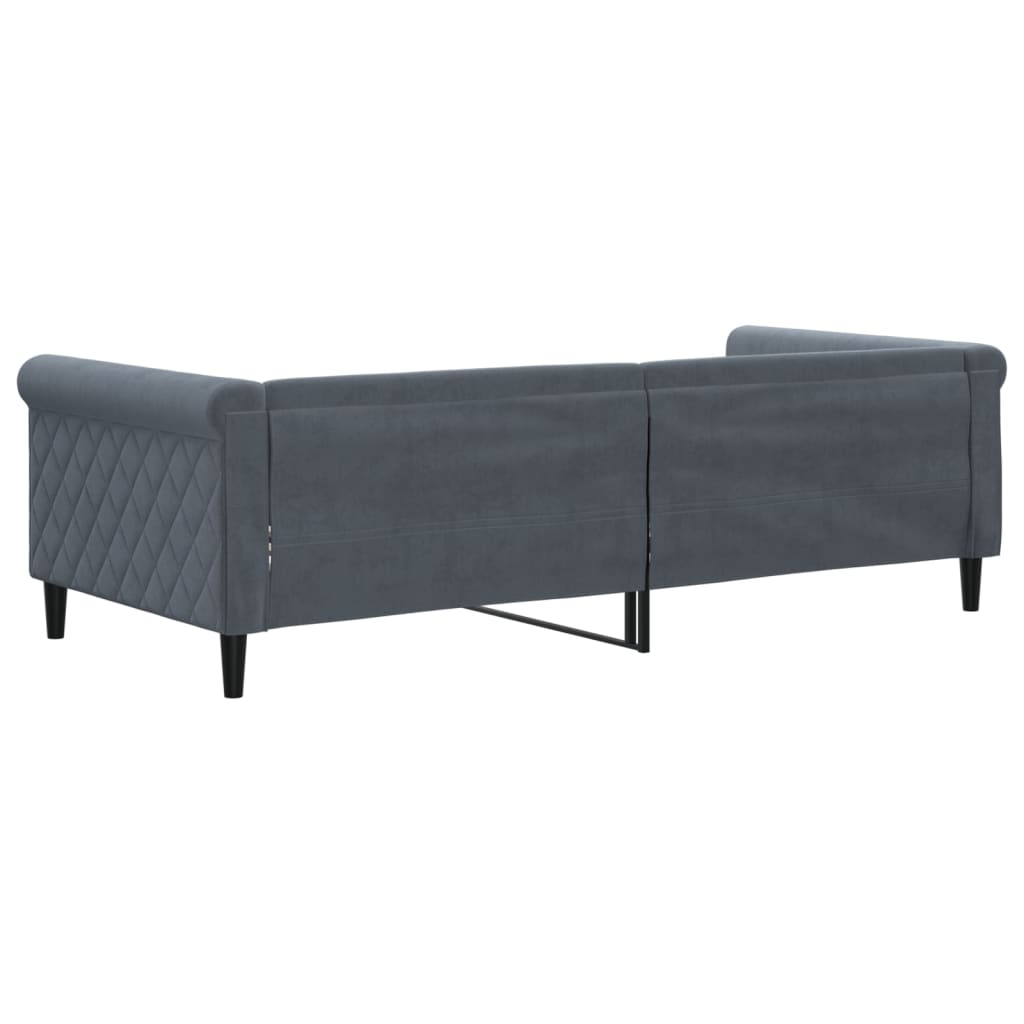 daybed 90x200 cm velour mørkegrå