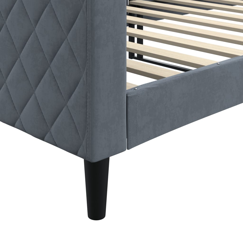 daybed 90x200 cm velour mørkegrå
