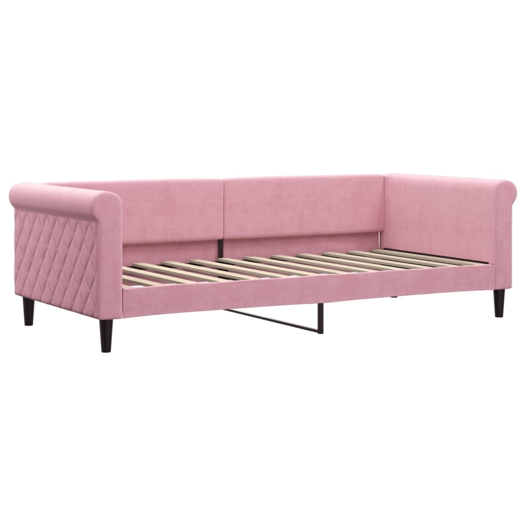 daybed 90x200 cm velour pink