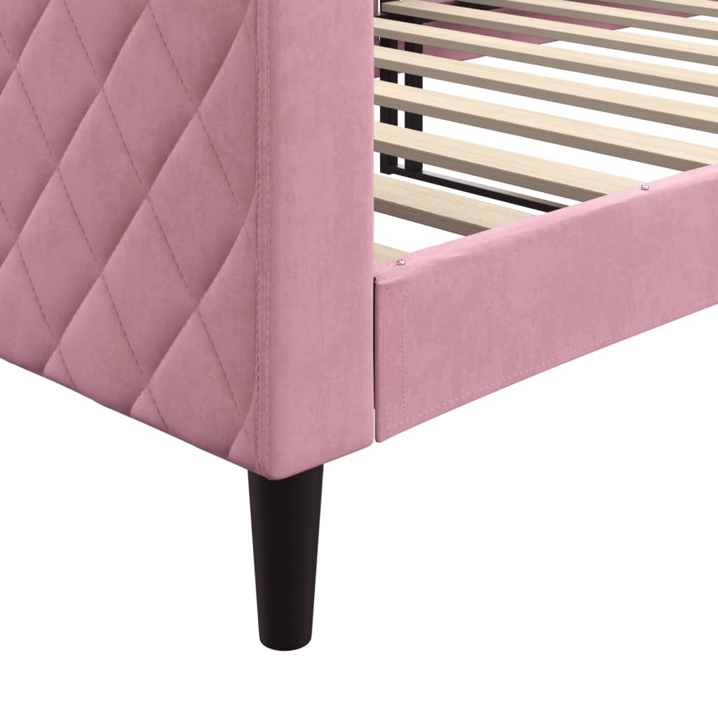 daybed 90x200 cm velour pink