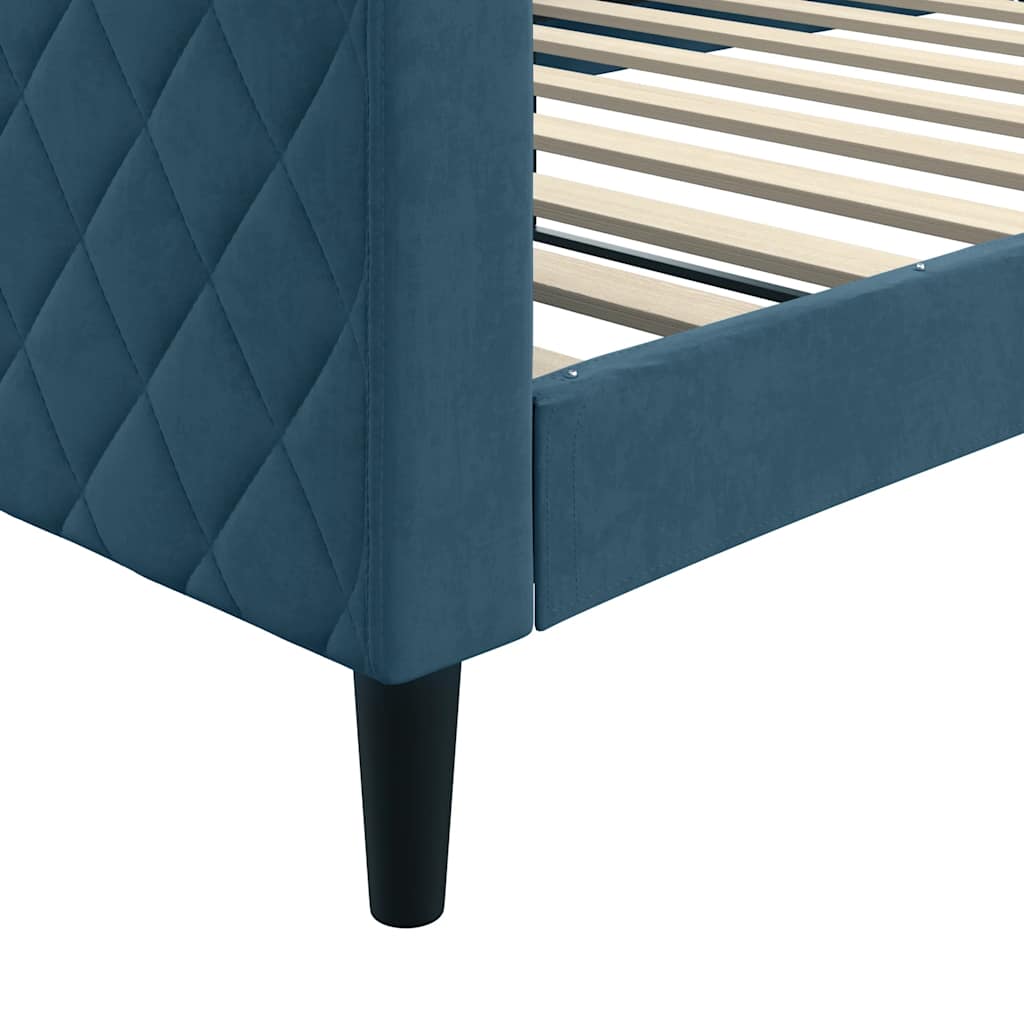 daybed 100x200 cm velour blå