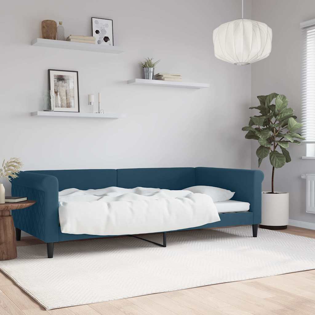 daybed 100x200 cm velour blå
