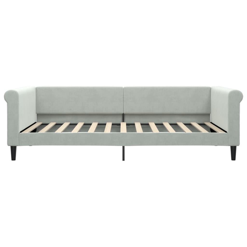 daybed 100x200 cm velour lysegrå