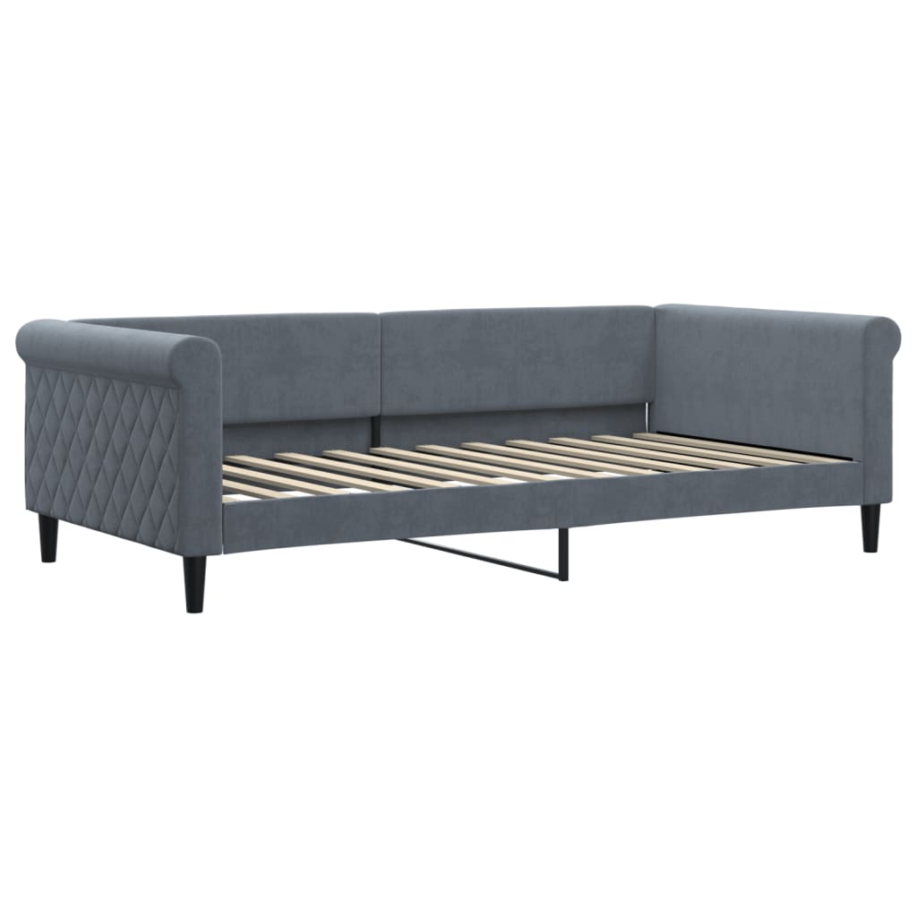 daybed 100x200 cm velour mørkegrå