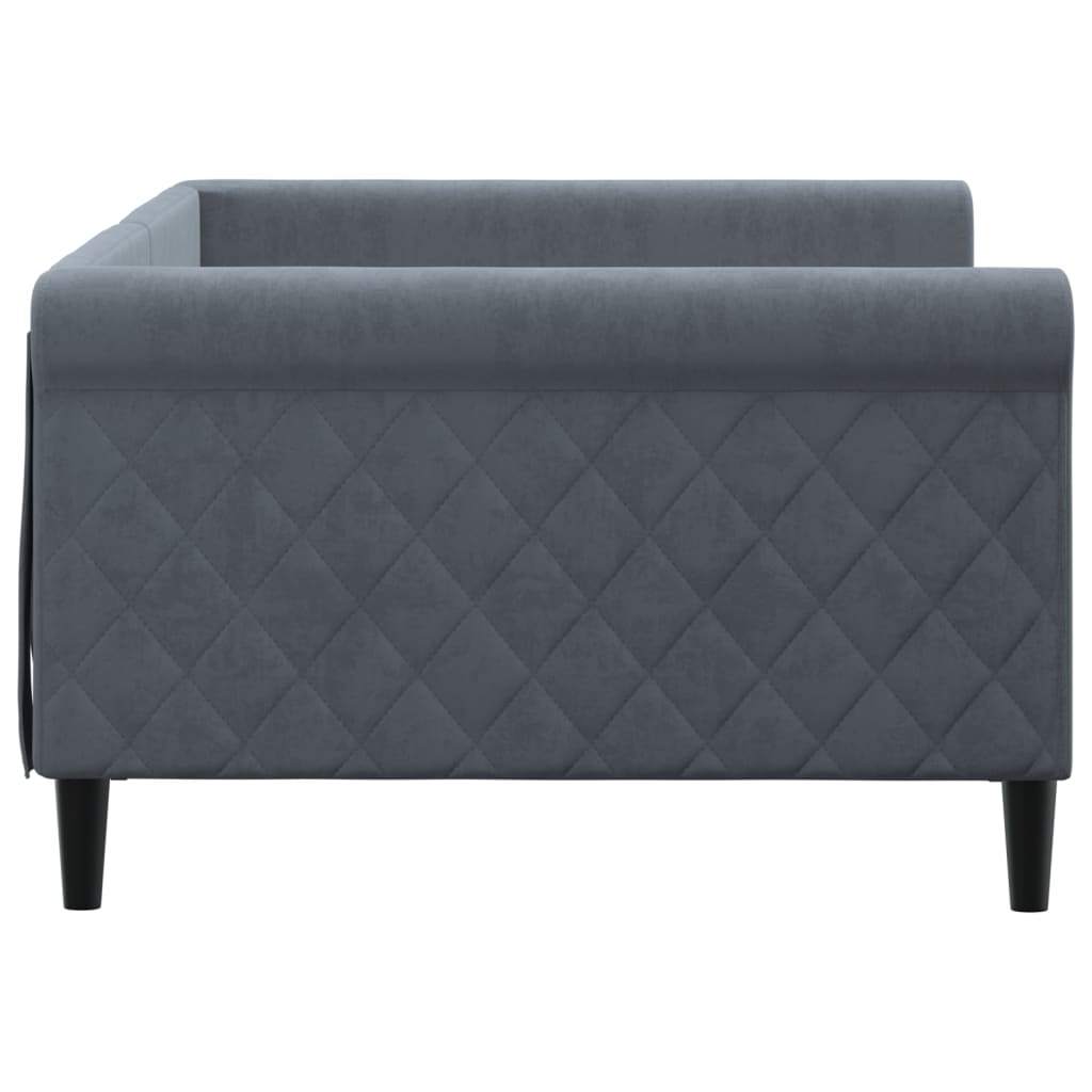daybed 100x200 cm velour mørkegrå