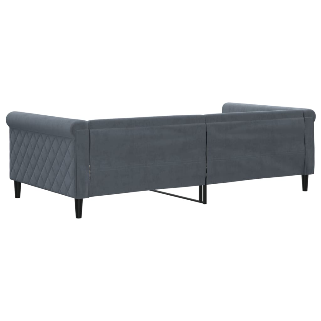 daybed 100x200 cm velour mørkegrå