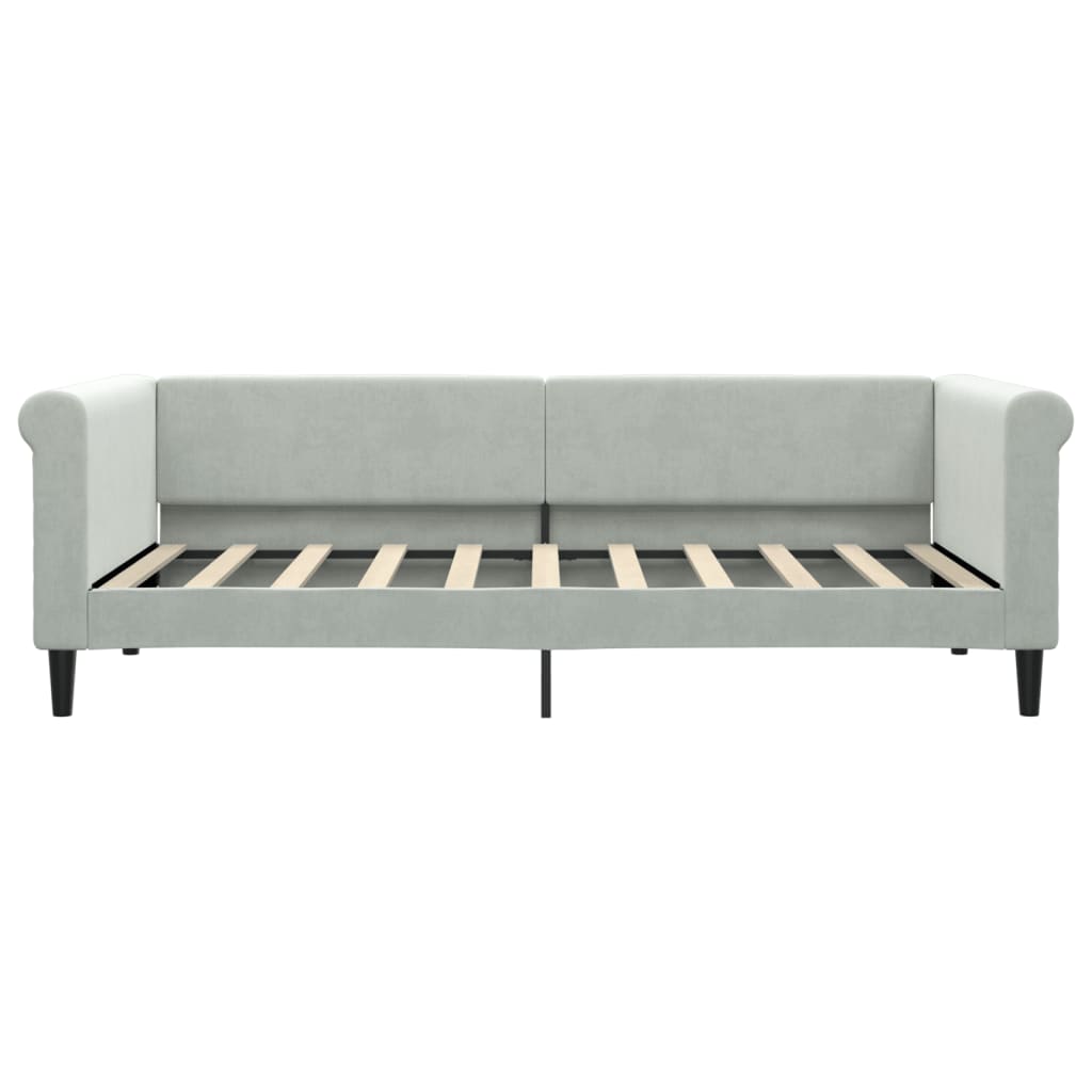 daybed 90x190 cm velour lysegrå