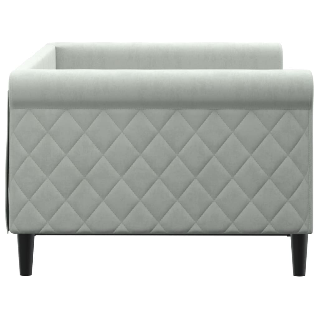 daybed 90x190 cm velour lysegrå