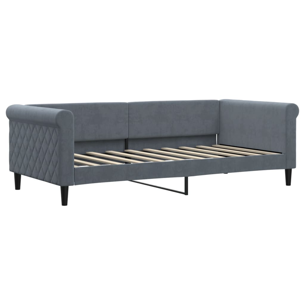 daybed 90x190 cm velour mørkegrå