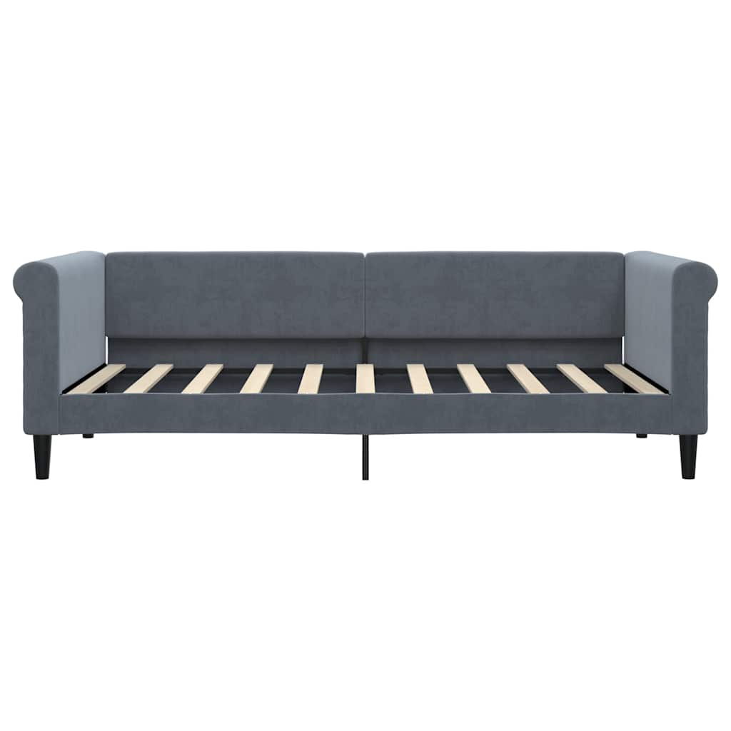 daybed 90x190 cm velour mørkegrå