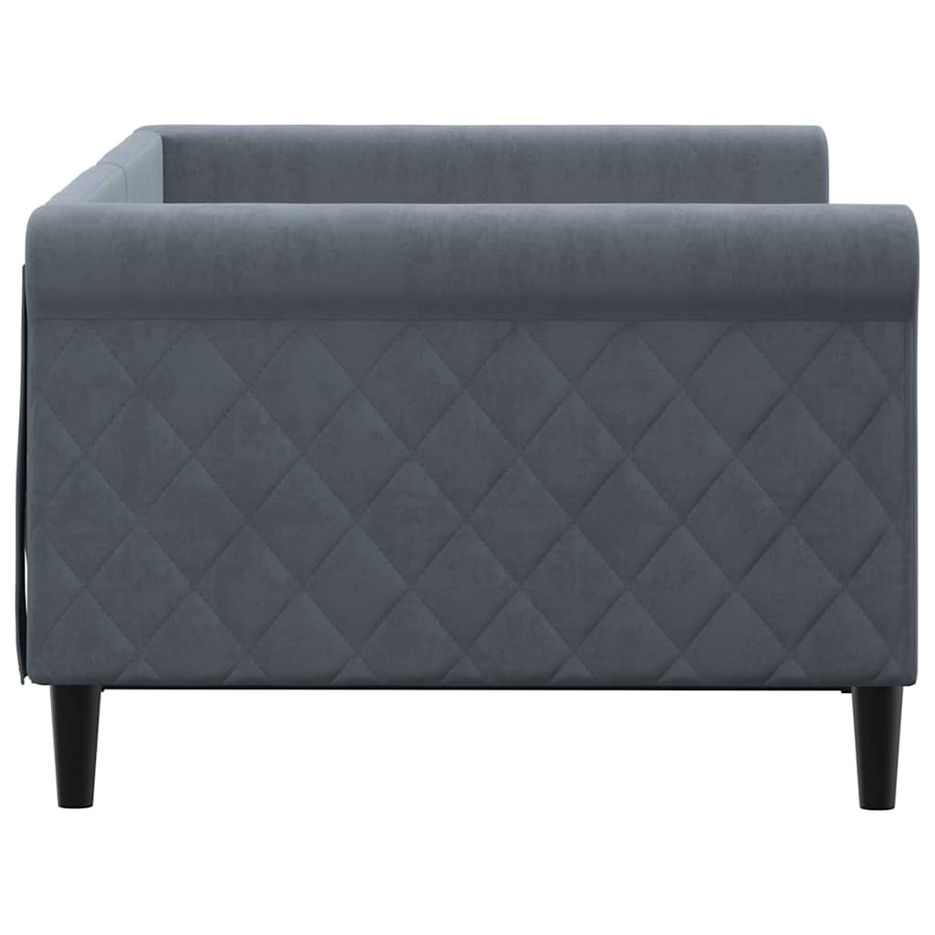 daybed 90x190 cm velour mørkegrå