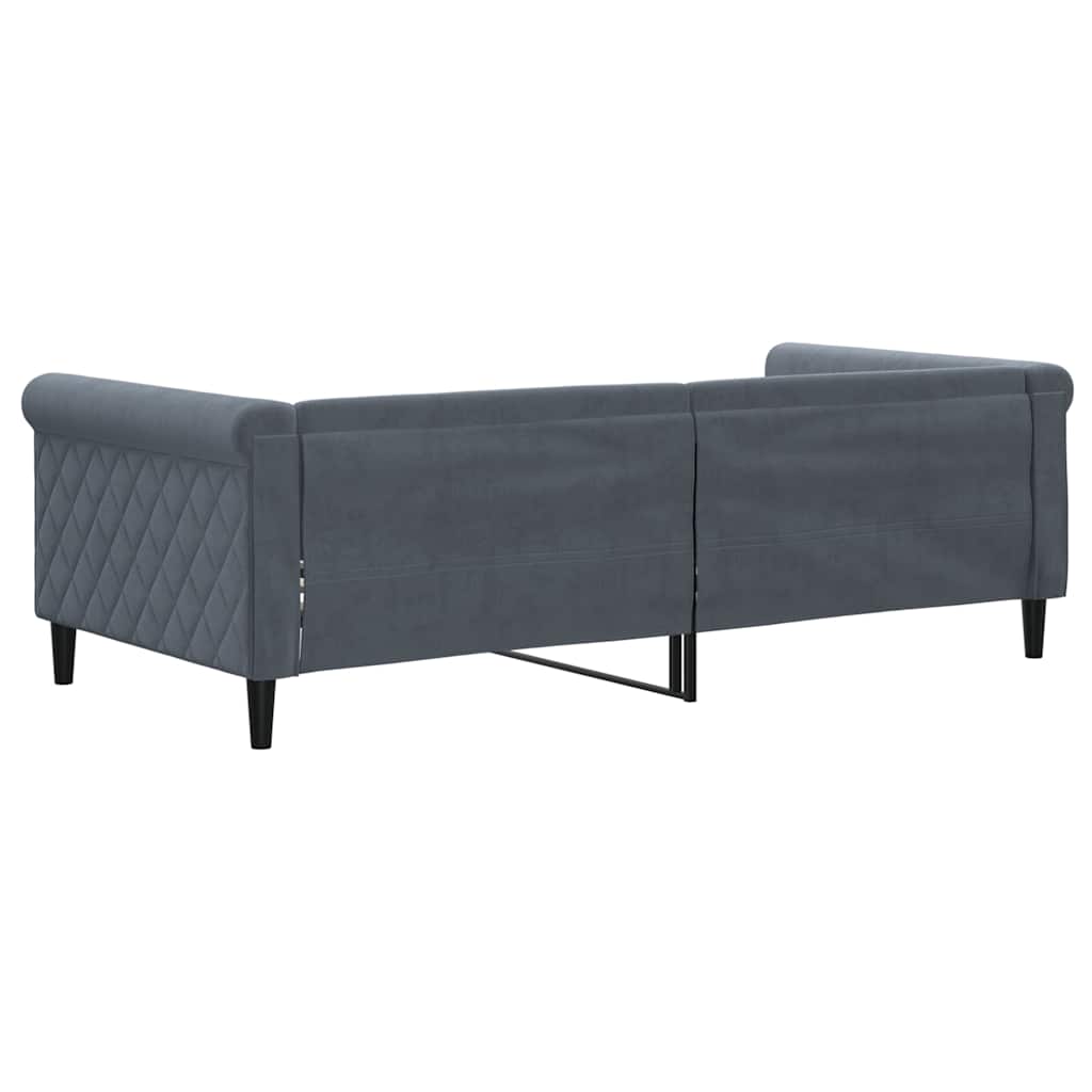 daybed 90x190 cm velour mørkegrå