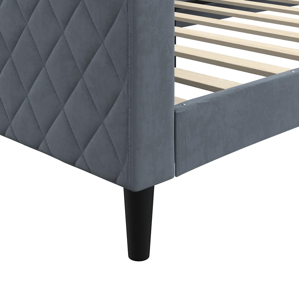 daybed 90x190 cm velour mørkegrå
