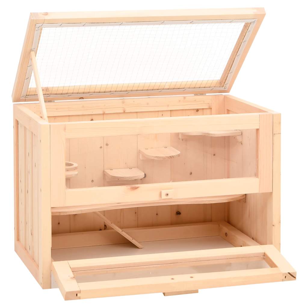 hamsterbur 60x35,5x42 cm massivt fyrretræ