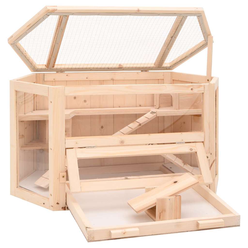 hamsterbur 80x40x43 cm massivt fyrretræ