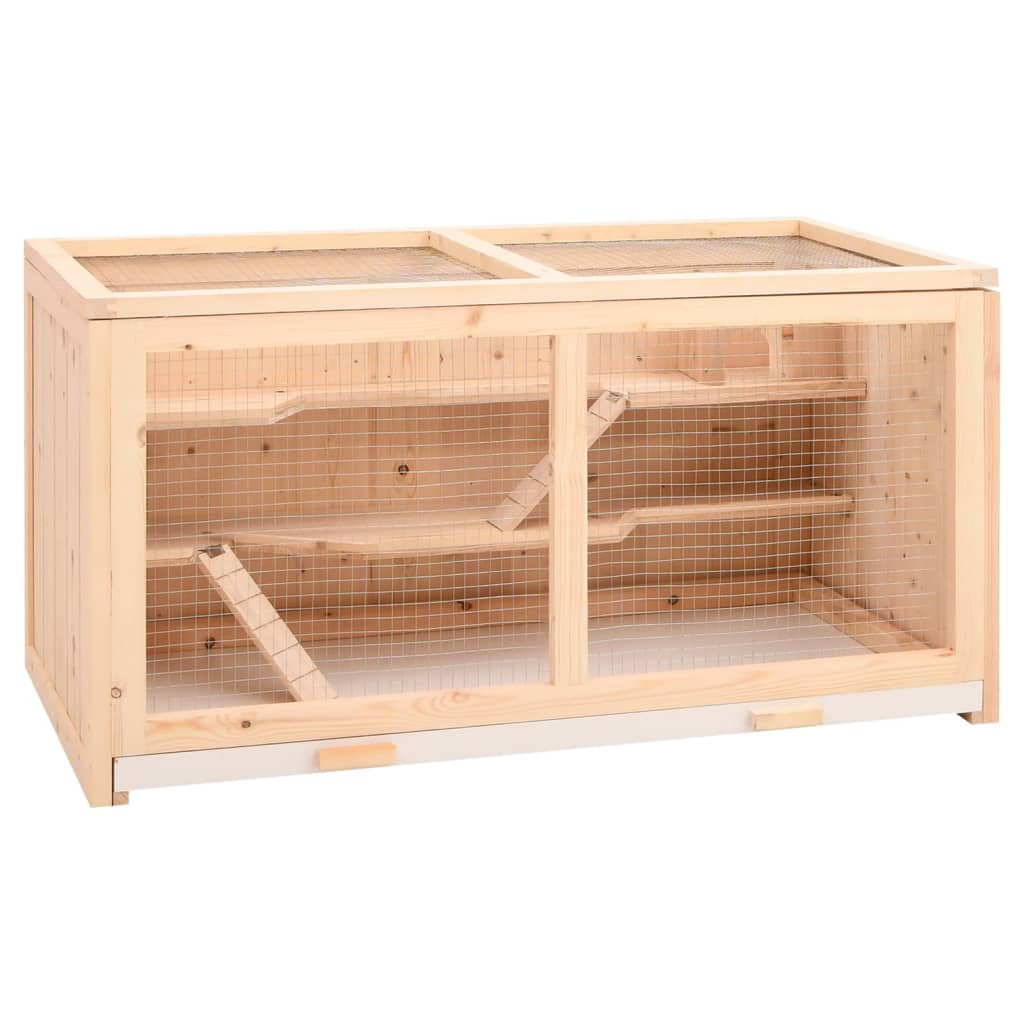 hamsterbur 89,5x45x45 cm massivt træ gran