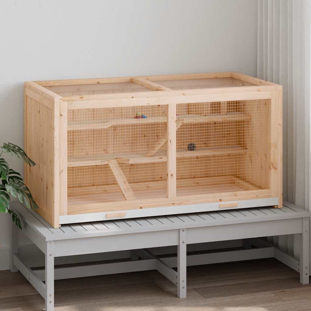 hamsterbur 89,5x45x45 cm massivt træ gran