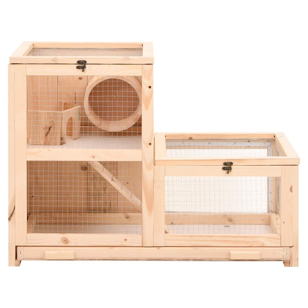 hamsterbur 81x40x60 cm massivt fyrretræ