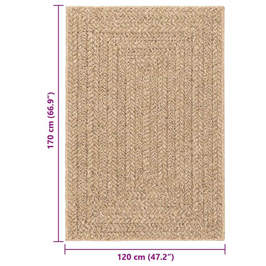gulvtæppe ZIZUR 120x170 cm jute-look indendørs og udendørs