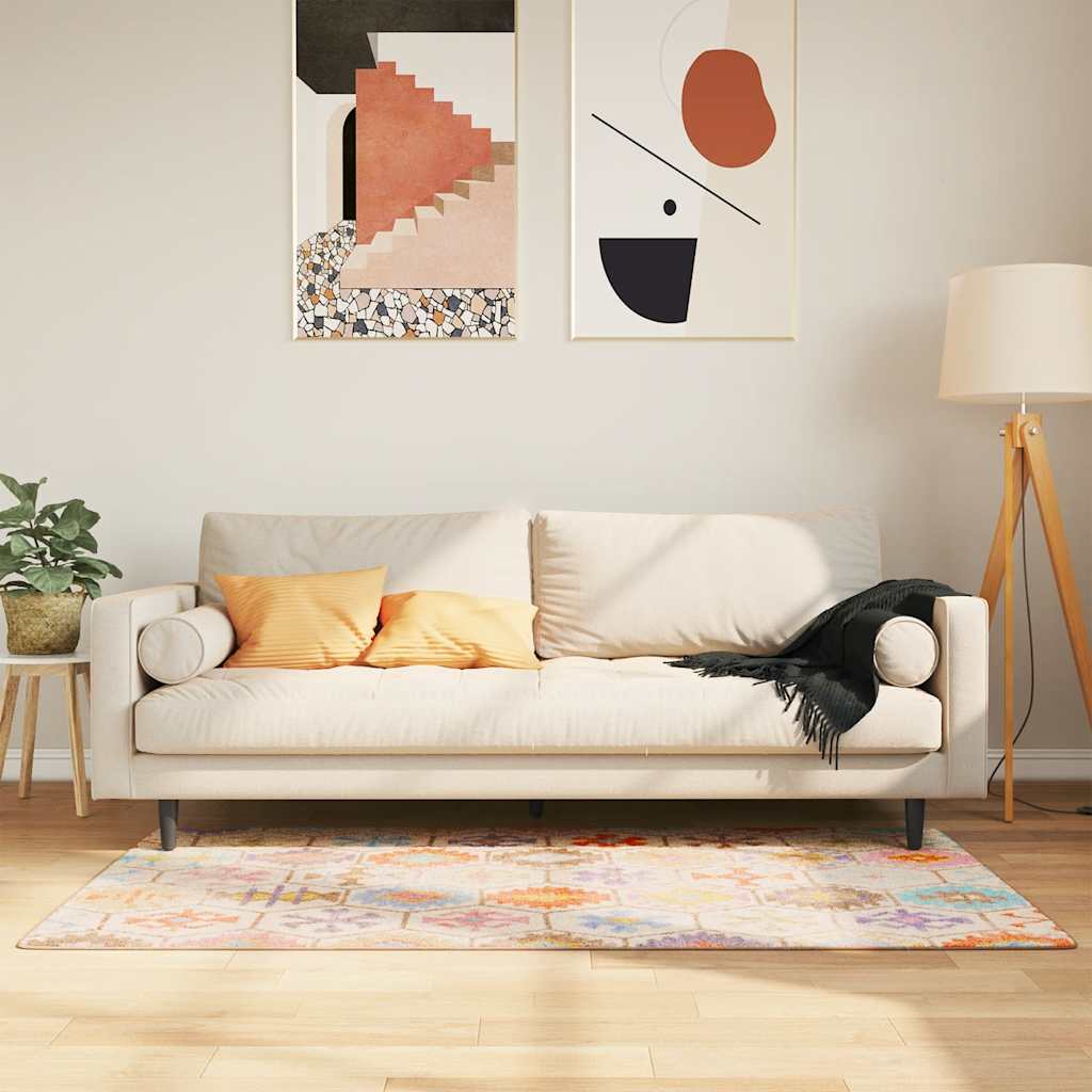 gulvtæppe 80x150 cm vaskbart flerfarvet