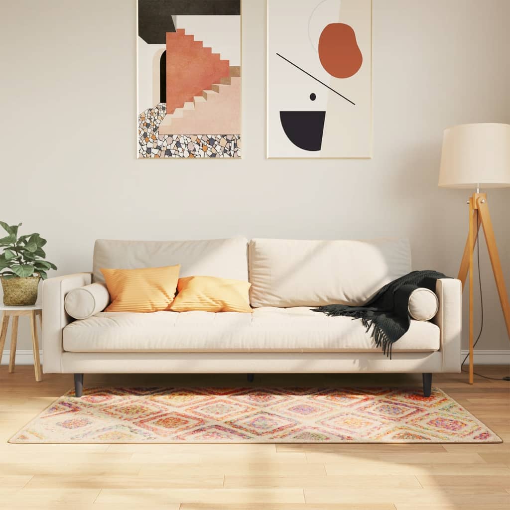 gulvtæppe 80x150 cm vaskbart flerfarvet