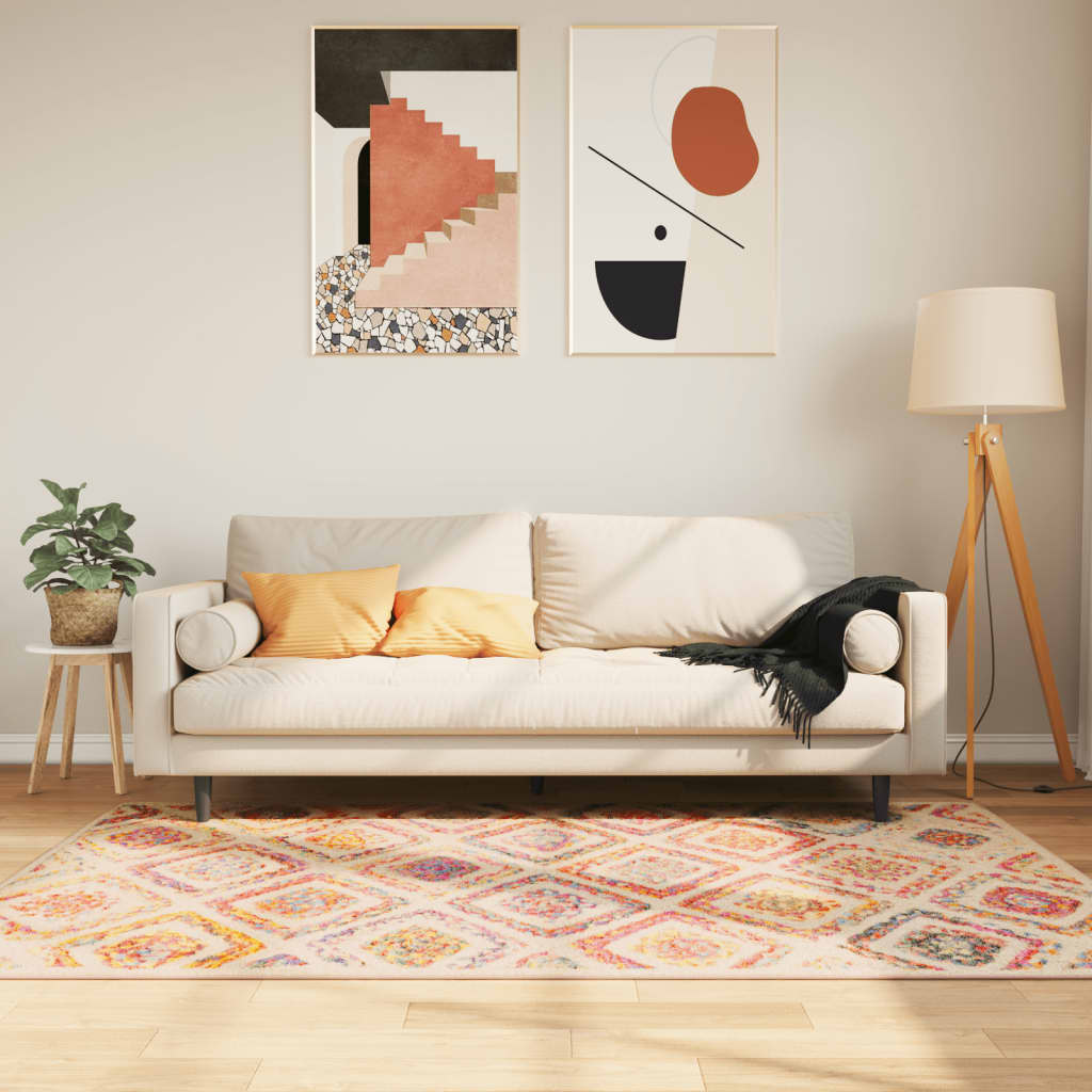 gulvtæppe 120x180 cm vaskbart flerfarvet