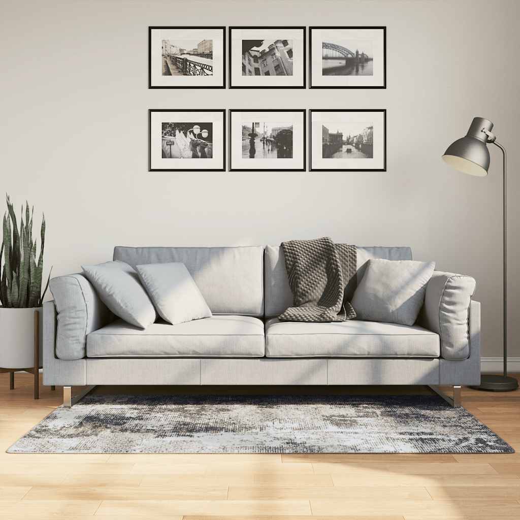gulvtæppe 80x150 cm vaskbart flerfarvet