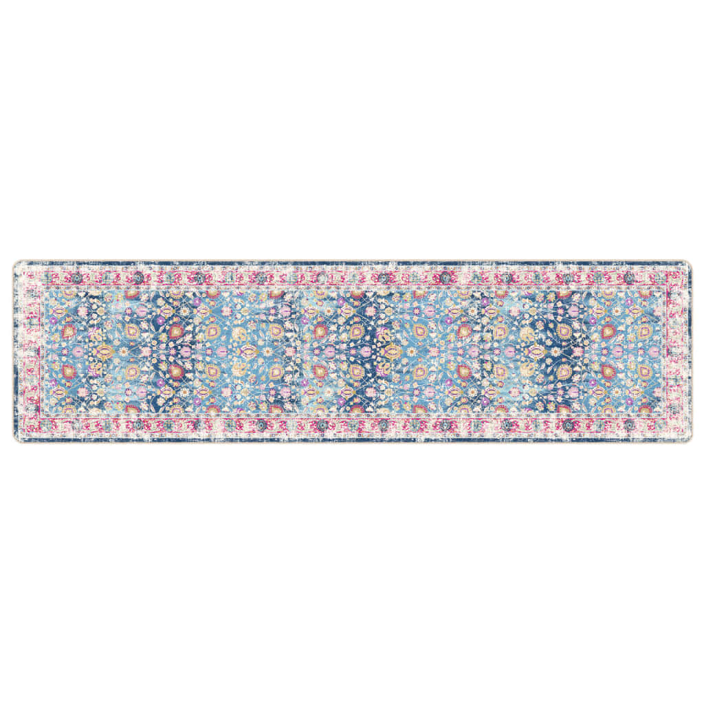 gulvtæppe 80x300 cm vaskbart flerfarvet